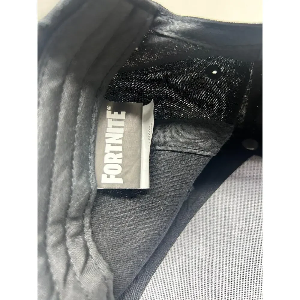 Fortnite Snapback Hat Black Adjustable Silver Logo Cap